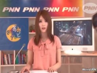 Libidinous Japanese News Reading girl Gets