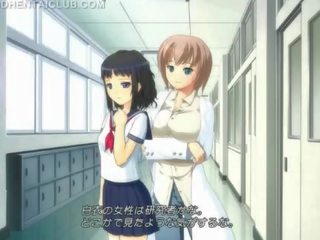 Hentai belleza en escuela uniforme masturbándose coño