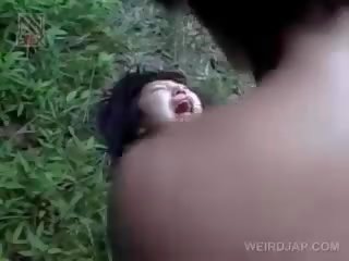 Fragile Asian sweetheart Getting Brutally Fucked Outdoor