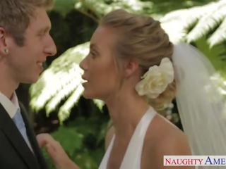 Tempting blonde bride Nicole Aniston fucking