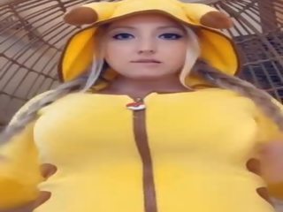 Lactating Blonde Braids Pigtails Pikachu Sucks & Spits Milk On Huge Boobs Bouncing On Dildo Snapchat porn vids