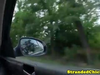 Stranded hungarian teen facialized for a lift