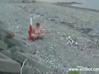 Giant Road Cone Fuck At A Public Beach