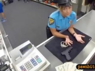 Big Boobs Police Officer Pawns Her Pussy For Money
