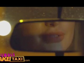 Female Fake Taxi Busty blondes grand lesbian back seat taxi fuck session