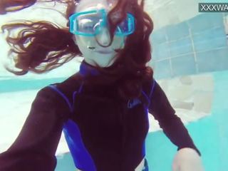 Magnificent underwater pool masturbation of Emi Serene dirty video vids