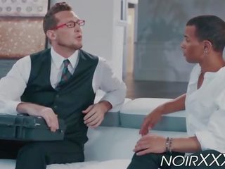 Tall white gay ass fucks young black dude