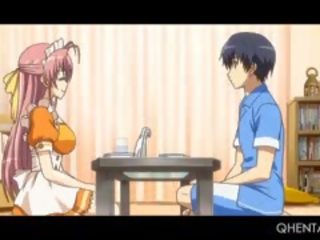 Big Boobed Hentai Maid Showing Cunt Upskirt And Riding member