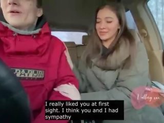 Vyzvědač kamera skutečný ruský výstřik v auto s conversations