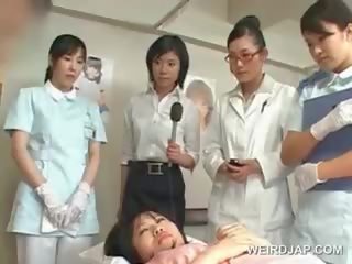 Asian Brunette lady Blows Hairy pecker At The Hospital