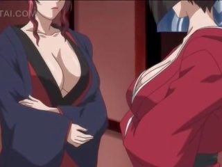 Tuyệt vời hentai femme fatale sự nịnh hót và nhảy to phallus