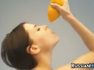 Russian Teen Enjoying Her Fruit