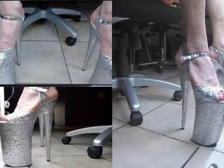 Webcam mov với 10 inch glitter giày cao gót, giới tính video 8b