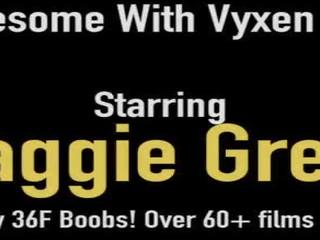 Uriaș striptease bisexuat maggie green suge pe o greu ax cu excelent vyxen steel!