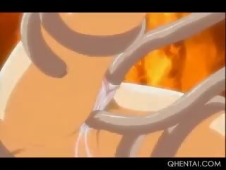 Hentai tinedyer manika trapped sa pamamagitan ng dayuhan tentacles at fucked
