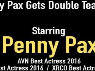 Pussy Plowed Red Penny Pax Takes Double Cum after a Double Deep Fuck!